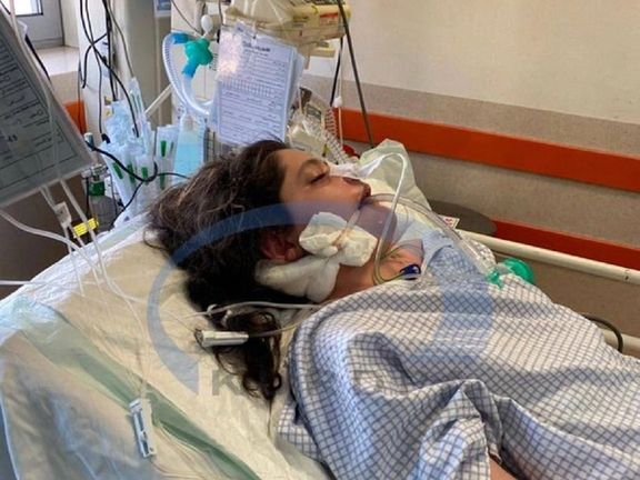 Mahsa Amini in the hospital in coma before she passed away on Friday
