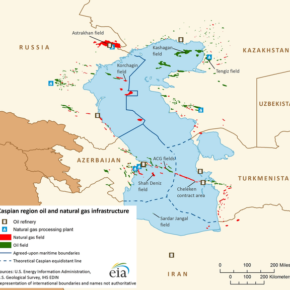 Caspian region oil and natural gas infrastructure