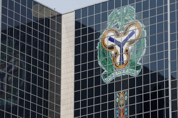 The Central Bank of Nigeria's logo is seen on its headquarters building in Abuja, Nigeria, January 22, 2018.