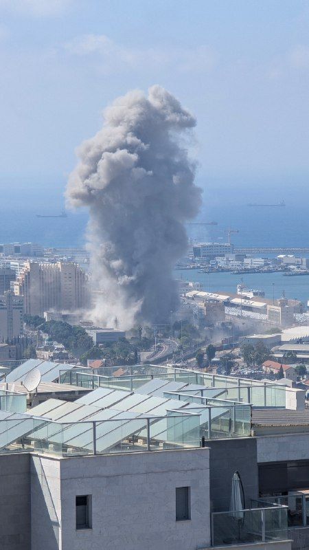 Photo released by Iranian media from the Friday attacks in Haifa