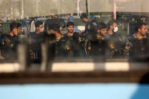 Iran's riot police forces stand in a street in Tehran, Iran October 3, 2022.