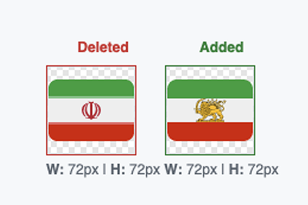 ایکس پرچم جمهوری اسلامی را با نماد شیر و خورشید جایگزین میکند