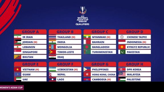 جام قهرمانی زنان آسیا؛ همگروهی ایران با اردن، لبنان و سنگاپور