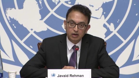 Javaid Rehman, the UN’s Special Rapporteur on Human Rights in Iran