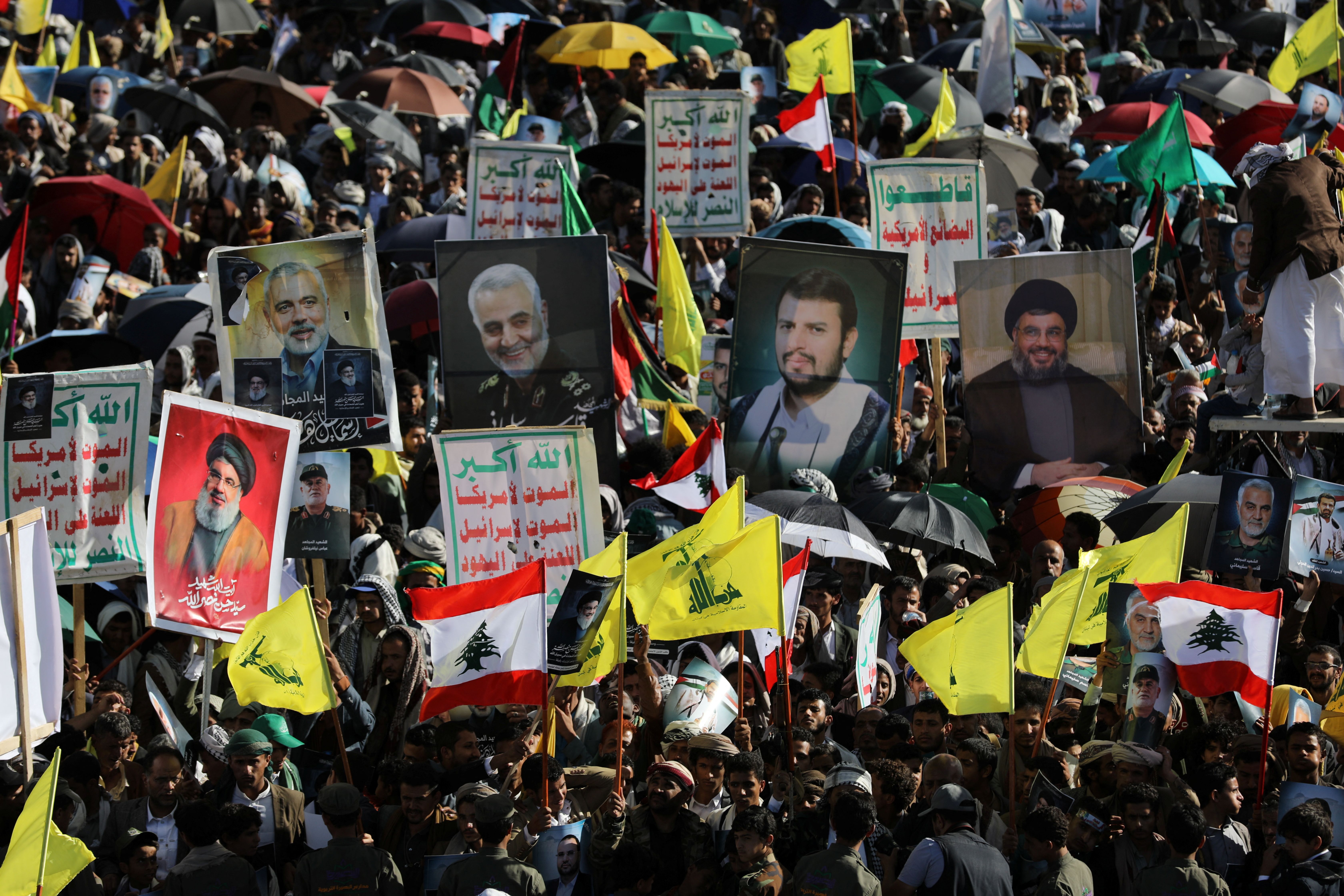 تظاهرات حوثی‌های یمن در حمایت از فلسطین و حزب‌الله لبنان، صنعا، ۱۳ مهر