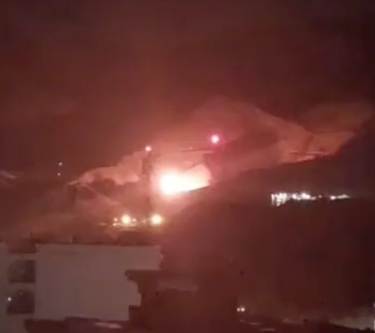 An explosion is seen in a video published on social media. February 23, 2023