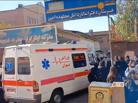 Ambulance entering the school