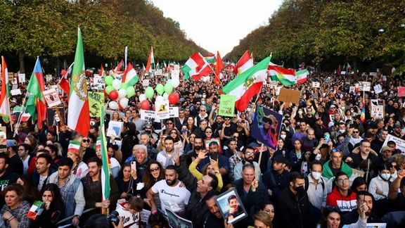 A 100,000-strong rally in Berlin to support protests in Iran. October 22, 2022