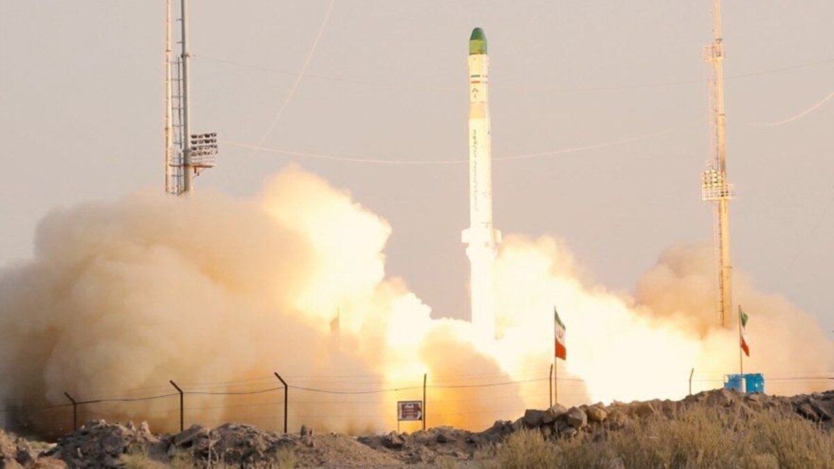 Iran's satellite carrier rocket Zoljanah lifting off from the launch pad