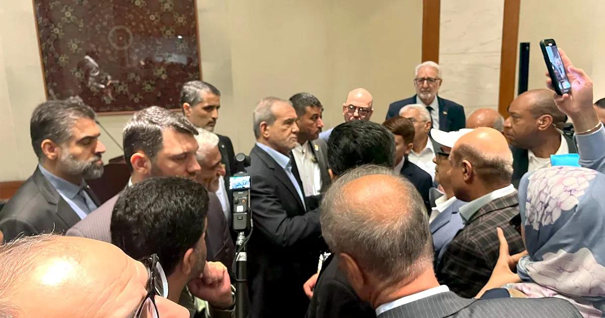 Under fire at home, Pezeshkian misses own VIP dinner send-off at UN