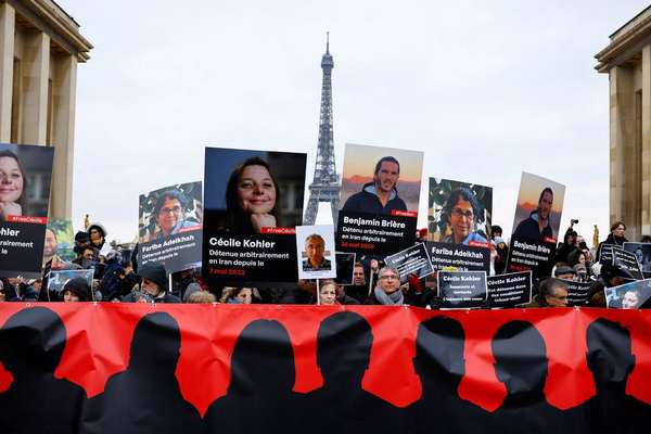 Macron vows tireless work to free French couple in Iran jail