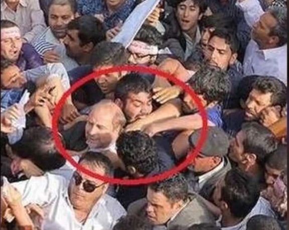 Mohammad-Bagher Bazrafshan was caught biting the hand of a man during a gathering when he was one of the bodyguards of parliament speaker Mohammad-Bagher Ghalibaf. (undated)