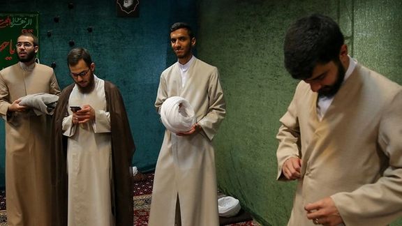 Young Shiite clerics studying in seminaries. Undated