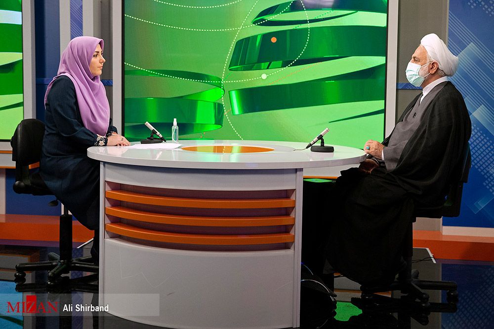 The chief of Iran's Judiciary, which plays a key role in suppressing dissent being interviewed on TV.
