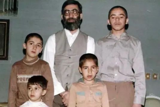 A file photo of Iran's former supreme leader Ali Khamenei with his four sons