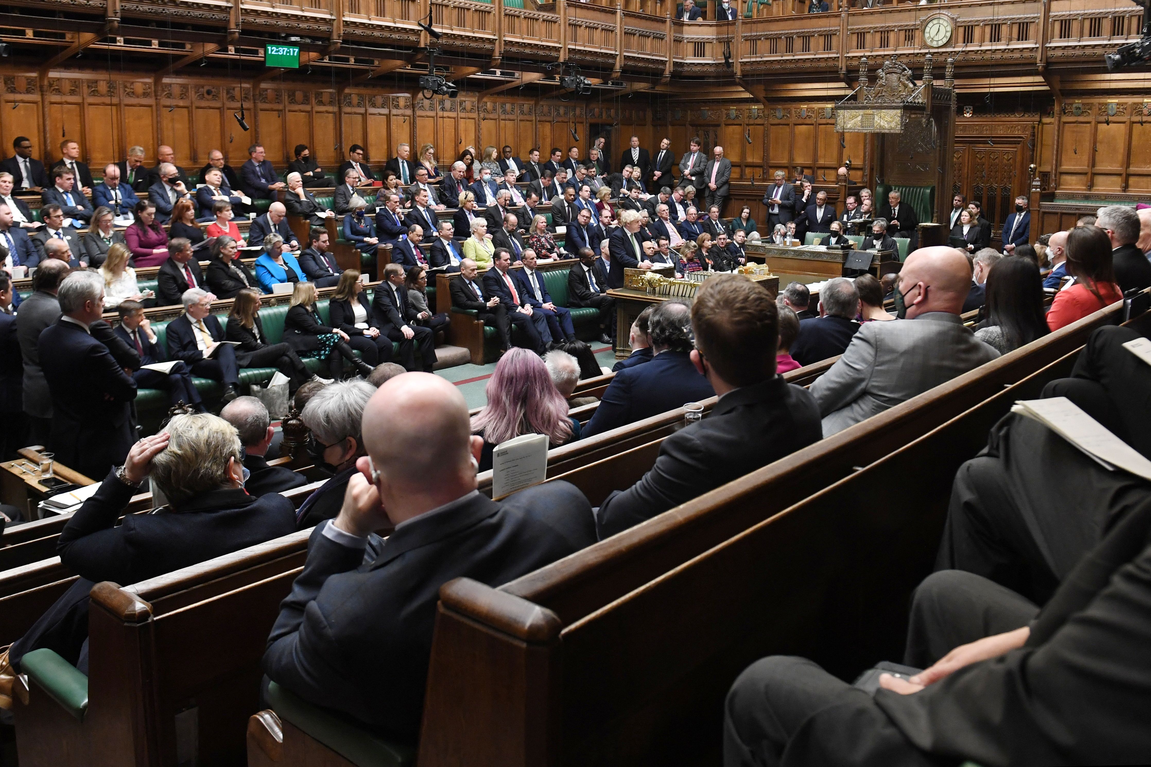 A session of the House of Commons in London, Britain (February 2022) 