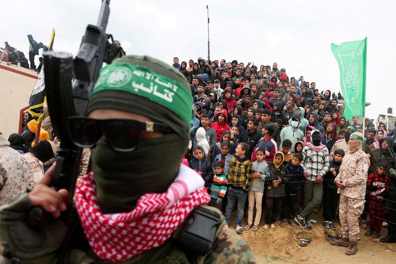 Masked Hamas militants in the Gaza Strip are seen in this file photo.