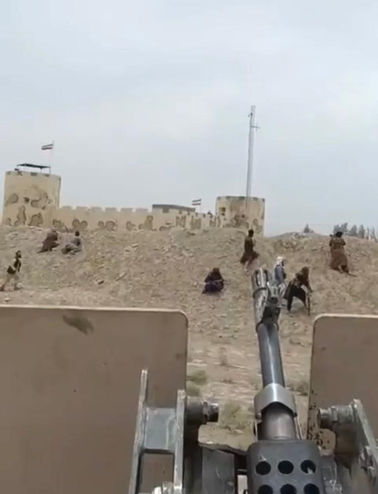 A screen grab from a video showing the fighting from the Afghan side. May 27, 2023