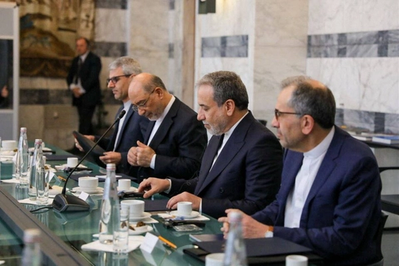 Iranian Foreign Minister Abbas Araqchi attends a meeting with Italian Foreign Minister Antonio Tajani (not pictured) in Rome, April 19, 2025.