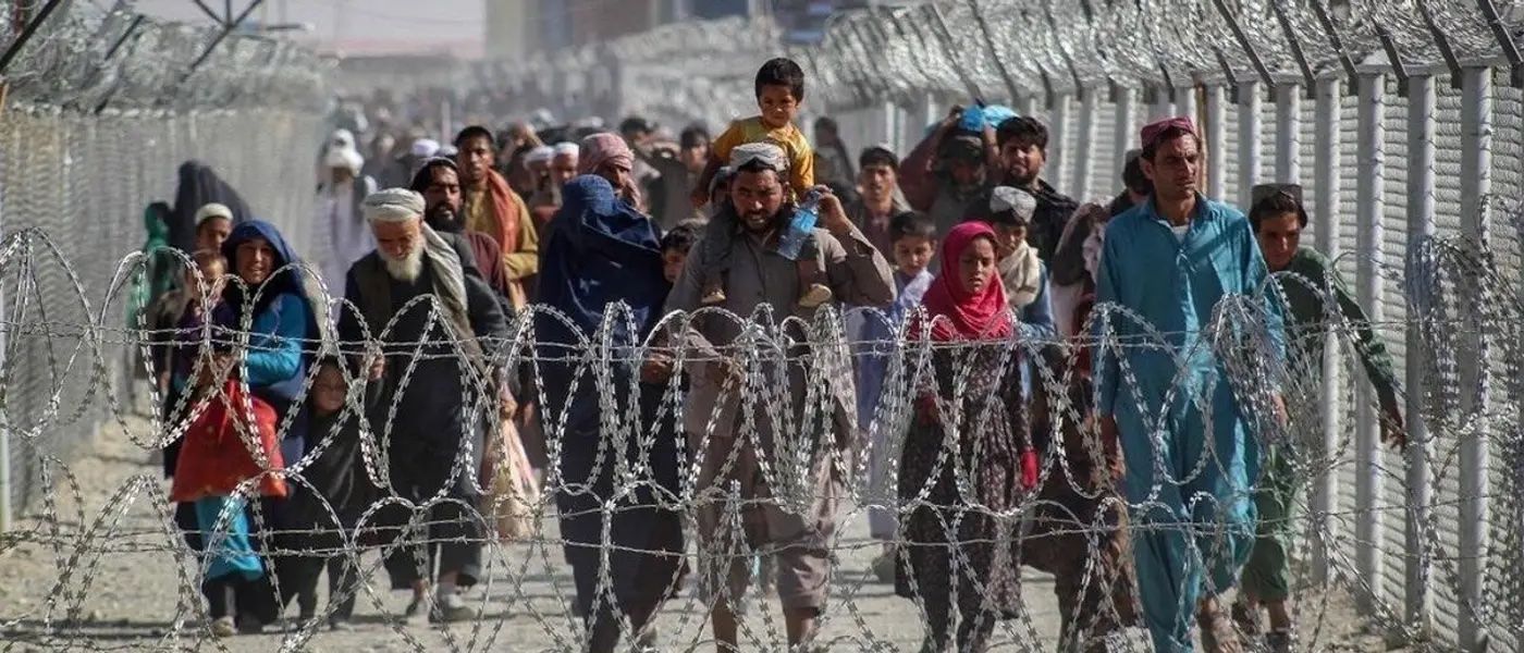 A group of Afghan migrants at Iran border