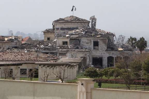 A villa damaged by Iran's ballistic missile attack on Erbil. March 13, 2022