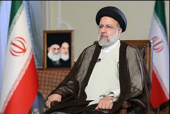 Iran's President Ebrahim Raisi during his TV interview. October 18, 2021
