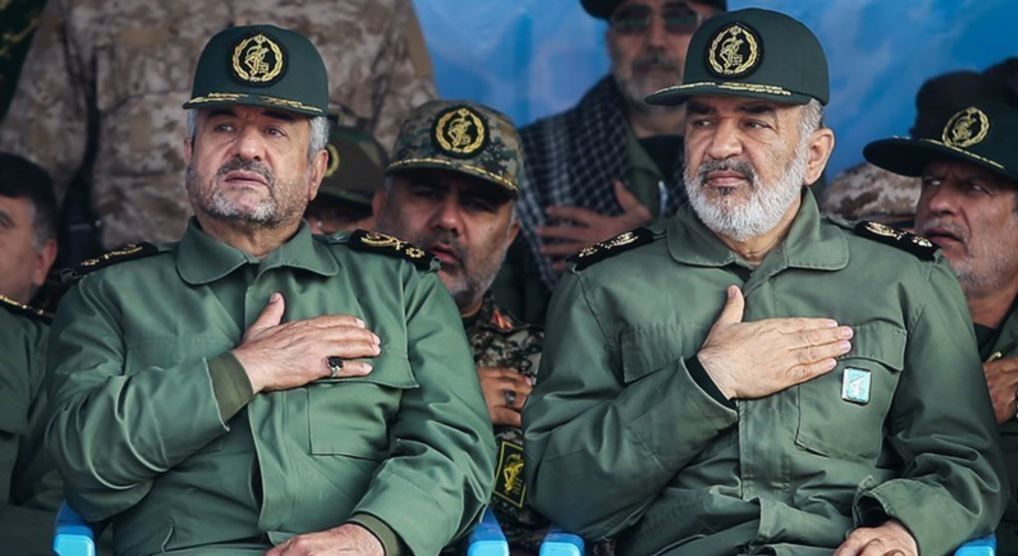 Mohammad-Ali Jafari (L) and current IGC commander Hossein Salami.