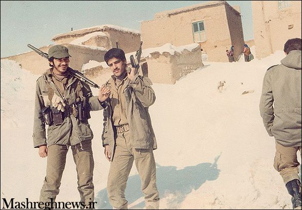 Ahmadreza Radan (C) as an IRGC fighter in the Iran-Iraq was in the 1980s