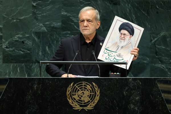Pezeshkian gets the generals' applause, and no word from the man above them