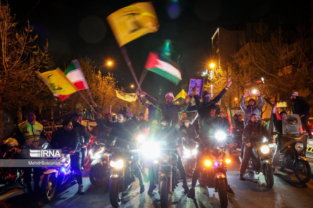 A gathering in Tehran in support of IRGC attack on Israel, April 13, 2024 