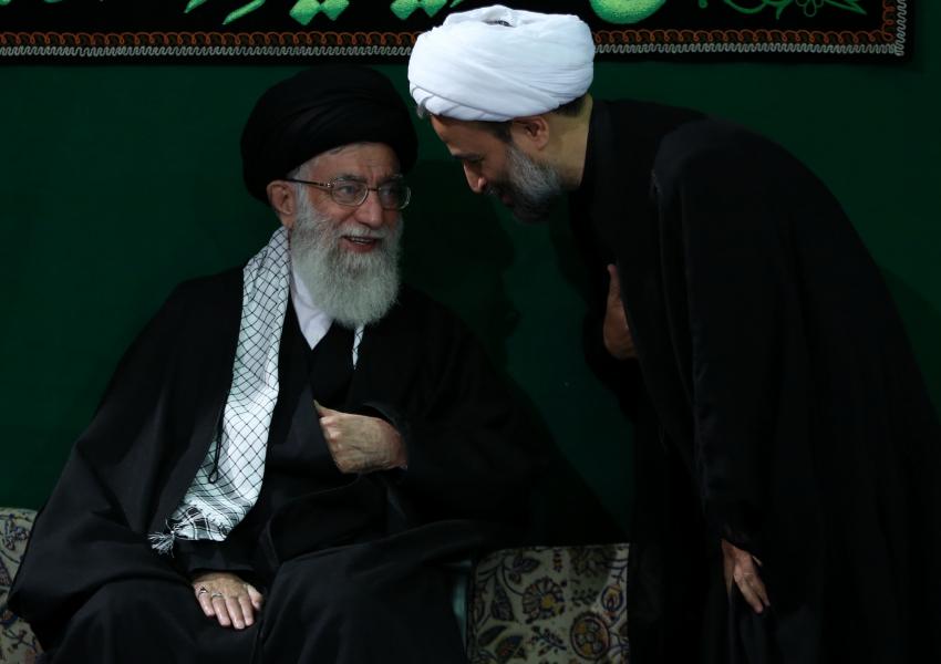 Alireza Panahian (left) and Supreme Leader Ali Khamenei 
