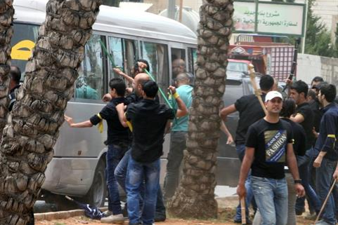 Hussain El Hajj Hassan photo from 2013 protest against Hezbollah intervention in Syria.