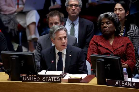 US Secretary of State Antony Blinken speaks during a meeting of the Security Council on the conflict between Israel and the Palestinian Islamist group Hamas at UN headquarters in New York, October 24, 2023.