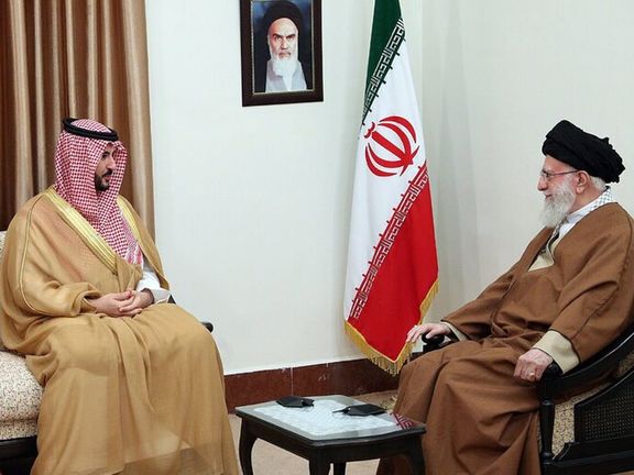 Saudi Defense Minister Prince Khalid bin Salman and Iran's Supreme Leader Ali Khamenei