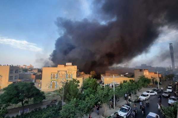 Huge Fire Breaks Out At Warehouse In Mashhad, Northeastern Iran