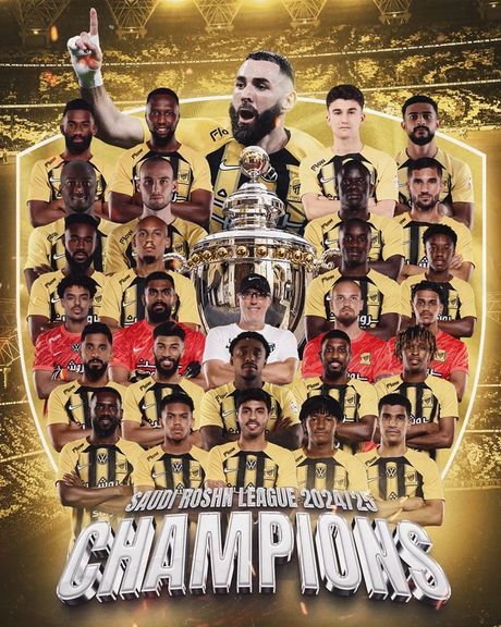 الاتحاد با کریم بنزما قهرمان لیگ عربستان سعودی شد