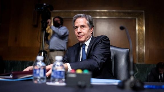 Secretary of State Antony Blinken testifying in the Senate on April 26, 2022