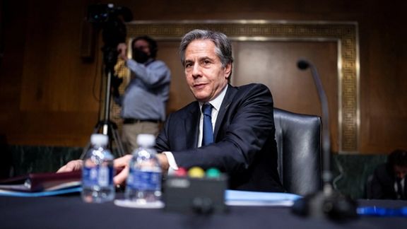 Secretary of State Antony Blinken briefing the Senate on Aprill 26, 2022