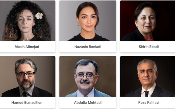 Alliance for Democracy and Freedom in Iran-Masih Alinejad-Nazanin Boniadi-Shirin Ebadi-Hamed Esmaeilion-Abdulla Mohtadi-Reza Pahlavi (file)