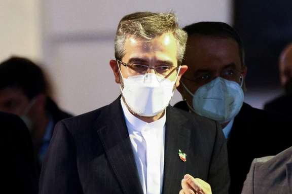 Iran's chief nuclear negotiator Bagheri Kani speaking to reporters in Vienna. Nov. 29, 2021