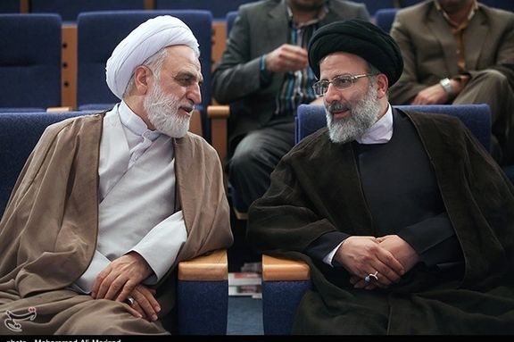 Chief Justice Gholamhossein Mohseni Ejei (left) and President Ebrahim Raisi (undated)