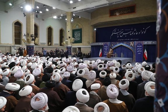 Supreme Leader Ali Khamenei during a meeting with Friday prayer leaders (January 2024)