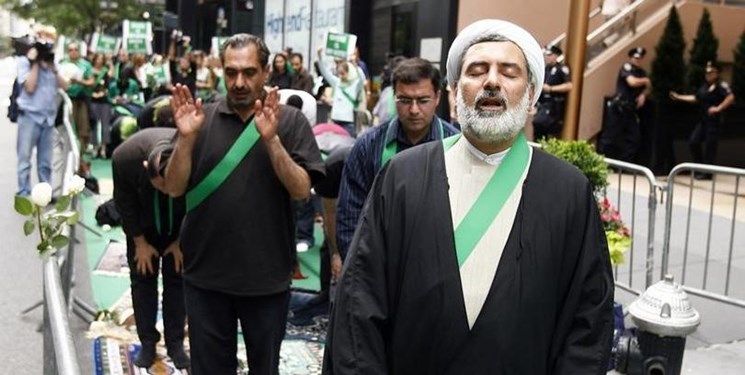 Reformist cleric Mohsen Kadivar during a religious gathering in the US. Undated