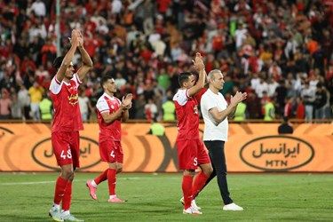 Persepolis players after the match against GolGohar football club at Tehran’s Azadi stadium on October 8, 2023