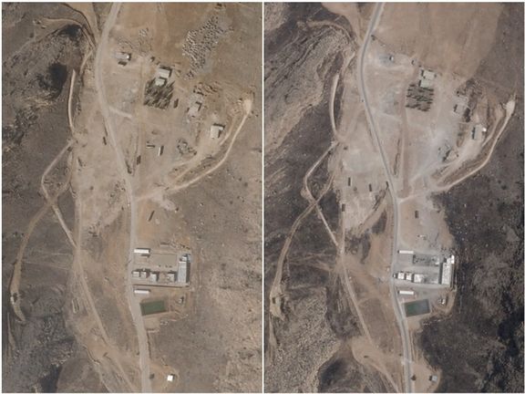 Satellite images show Iran’s Shiraz South missile base before reconstruction on July 3, 2025 (right), and after repair and clearance work on Jan. 30, 2026 (left). Planet Labs PBC/Handout via REUTERS