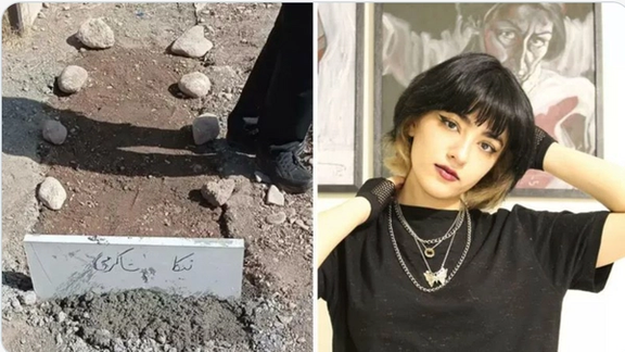 Nika Shakrami, 17, killed during protests in Iran and her grave
