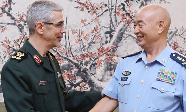 Iranian and Chinese military leaders meeting on September 12, 2019