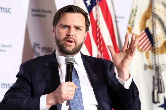 US Vice President JD Vance participates in a discussion at a Munich Security Conference event in Washington, DC, May 7, 2025.