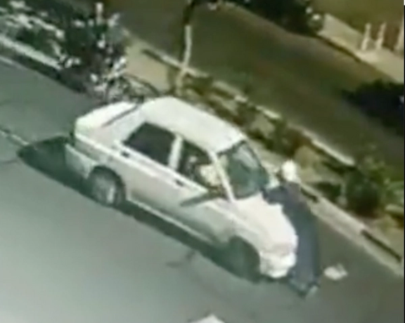 Screengrab from a CCTV camera’s footage of a driving running over a cleric