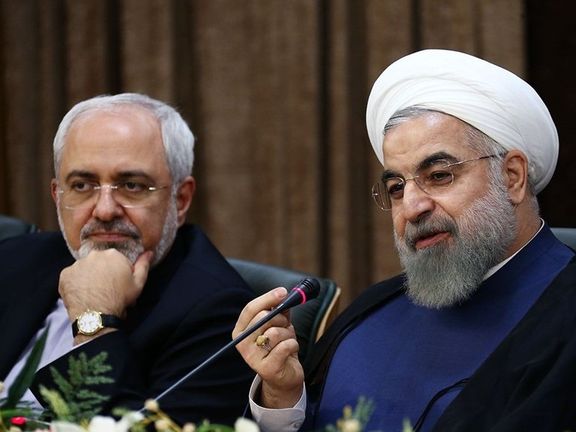 Former president Hassan Rouhani with foreign minister Mohammad Javad Zarif who negotiated the JCPOA